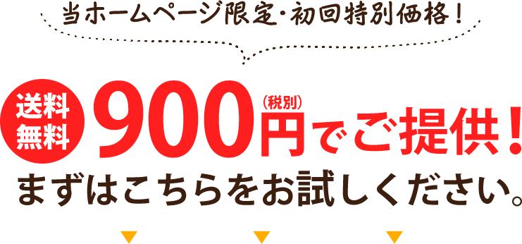 当ホームページ限定・初回特別価格！送料無料900円でご提供！