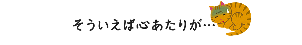 そういえば心当たりが・・・